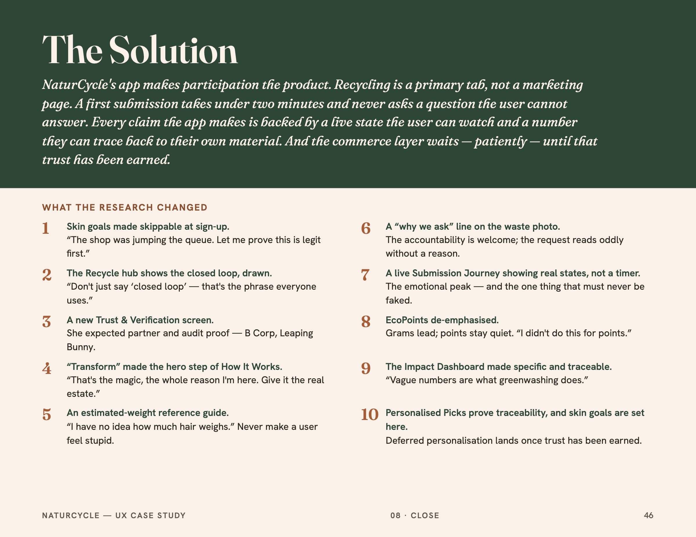 The Solution: the final app and what it does.